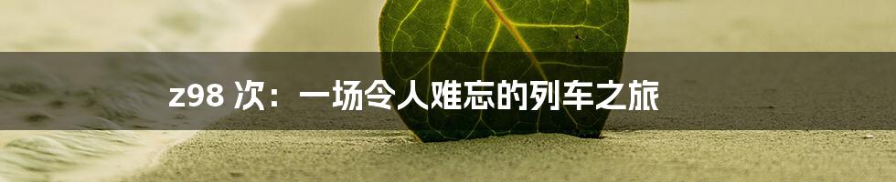 z98 次:一场令人难忘的列车之旅