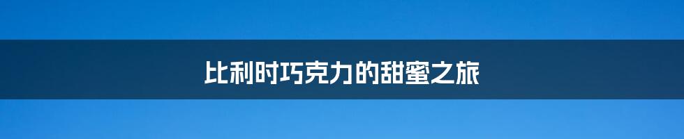 比利时巧克力的甜蜜之旅