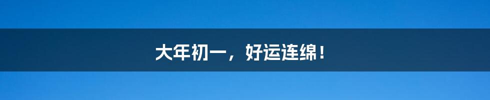 大年初一，好运连绵！