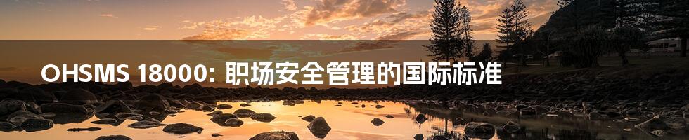 OHSMS 18000: 职场安全管理的国际标准