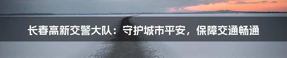 长春高新交警大队：守护城市平安，保障交通畅通
