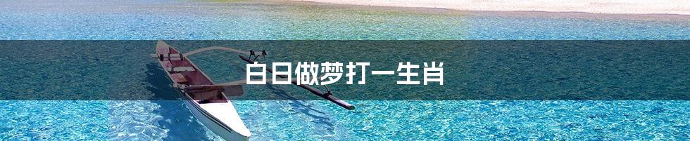 白日做梦打一生肖