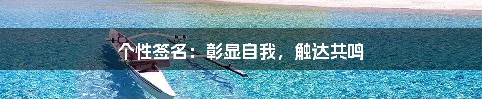 个性签名:彰显自我,触达共鸣