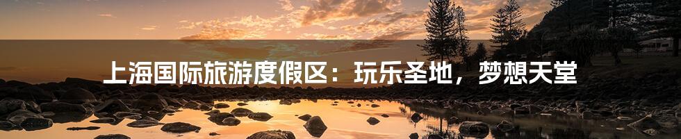 上海国际旅游度假区：玩乐圣地，梦想天堂