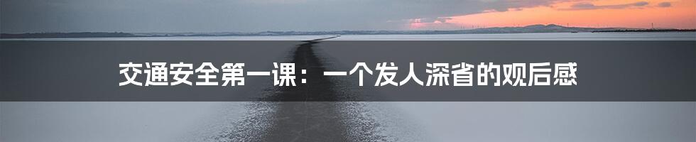 交通安全第一课:一个发人深省的观后感