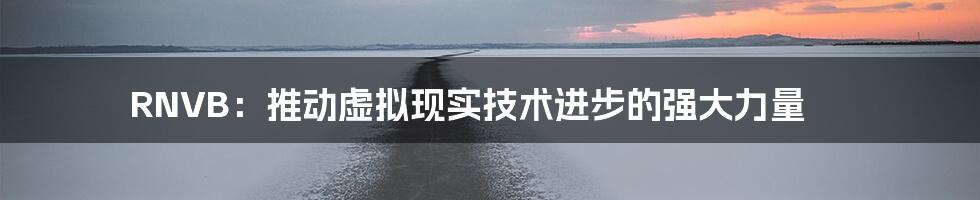 RNVB:推动虚拟现实技术进步的强大力量