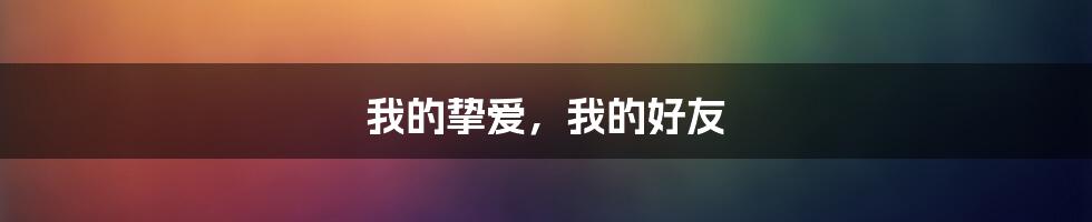 我的挚爱,我的好友