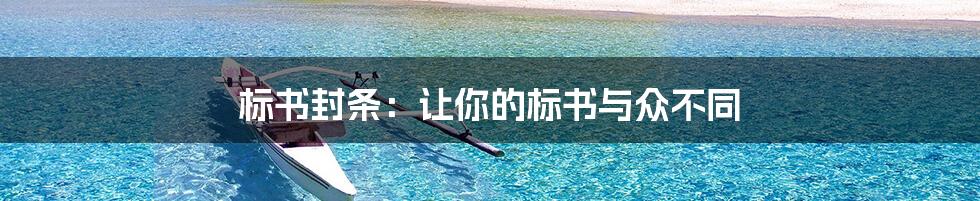 标书封条:让你的标书与众不同