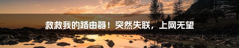 救救我的路由器!突然失联,上网无望