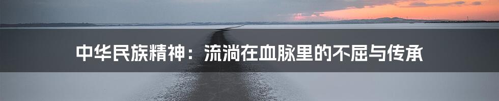 中华民族精神:流淌在血脉里的不屈与传承