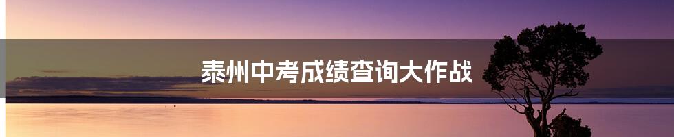 泰州中考成绩查询大作战
