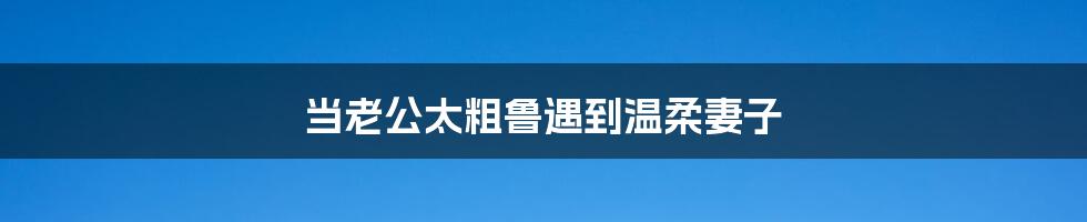 当老公太粗鲁遇到温柔妻子