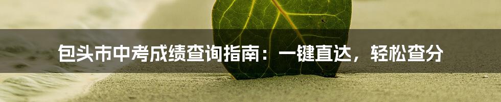 包头市中考成绩查询指南:一键直达,轻松查分