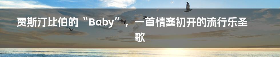 贾斯汀比伯的“Baby”，一首情窦初开的流行乐圣歌