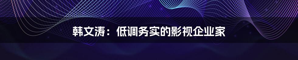 韩文涛:低调务实的影视企业家