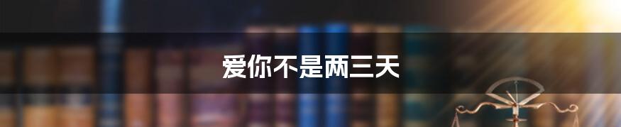 爱你不是两三天