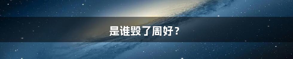 是谁毁了周好？
