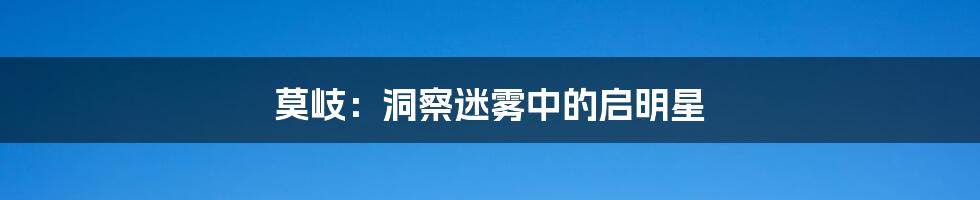 莫岐:洞察迷雾中的启明星