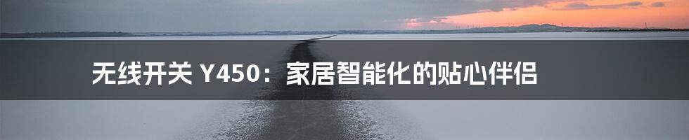 无线开关 Y450：家居智能化的贴心伴侣