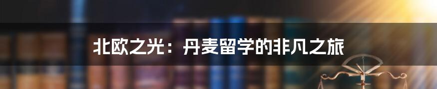 北欧之光：丹麦留学的非凡之旅