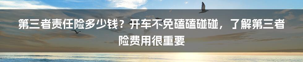 第三者责任险多少钱?开车不免磕磕碰碰,了解第三者险费用很重要