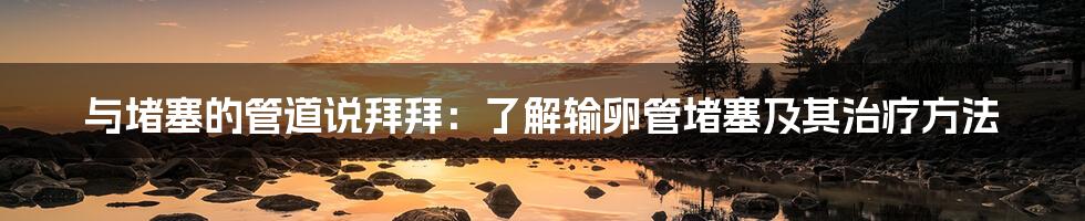与堵塞的管道说拜拜：了解输卵管堵塞及其治疗方法
