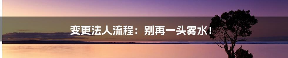 变更法人流程：别再一头雾水！