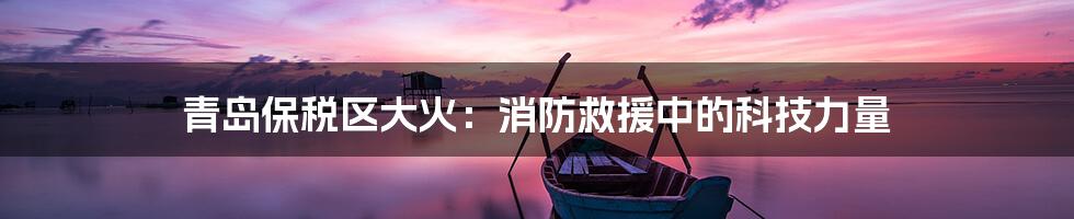青岛保税区大火:消防救援中的科技力量