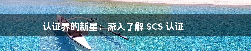 认证界的新星：深入了解 SCS 认证