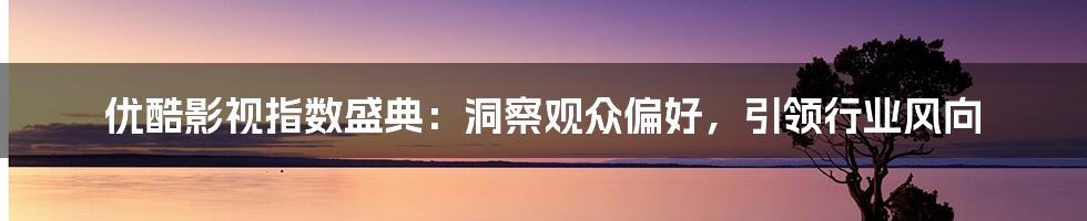 优酷影视指数盛典：洞察观众偏好，引领行业风向