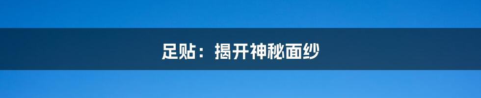 足贴：揭开神秘面纱