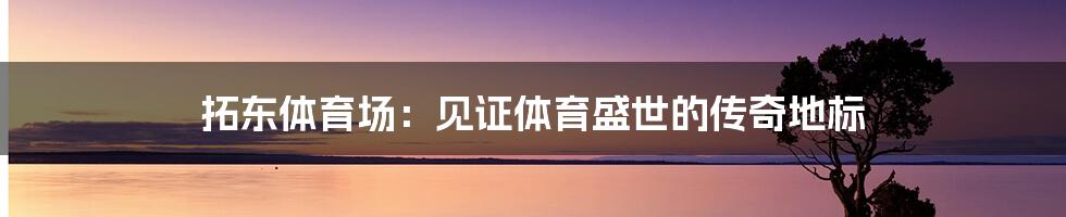 拓东体育场:见证体育盛世的传奇地标