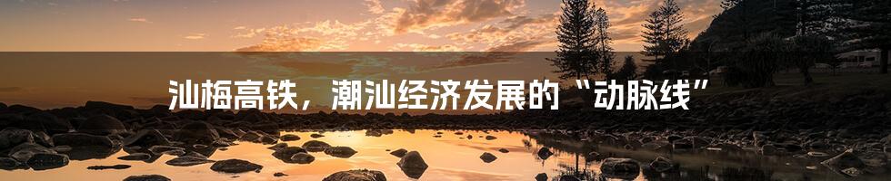 汕梅高铁,潮汕经济发展的“动脉线”