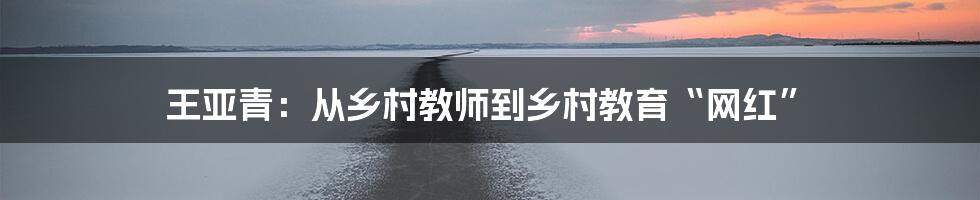 王亚青:从乡村教师到乡村教育“网红”