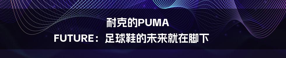 耐克的PUMA FUTURE:足球鞋的未来就在脚下