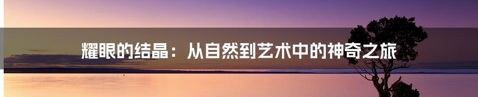 耀眼的结晶：从自然到艺术中的神奇之旅