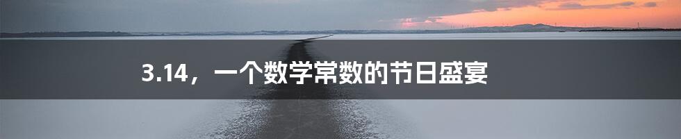 3.14,一个数学常数的节日盛宴