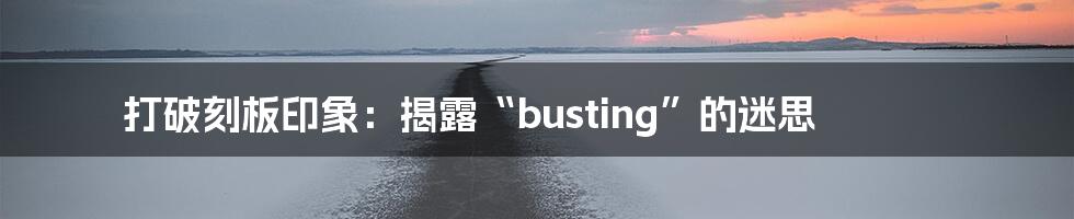 打破刻板印象:揭露“busting”的迷思