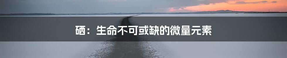 硒:生命不可或缺的微量元素