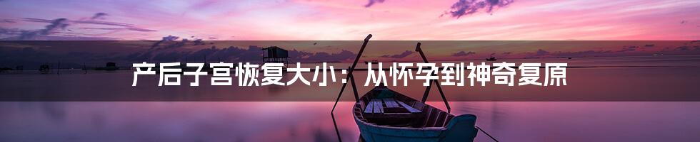 产后子宫恢复大小:从怀孕到神奇复原