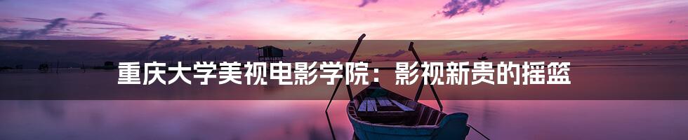 重庆大学美视电影学院：影视新贵的摇篮
