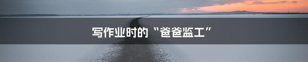 写作业时的“爸爸监工”