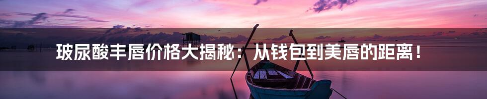 玻尿酸丰唇价格大揭秘:从钱包到美唇的距离!
