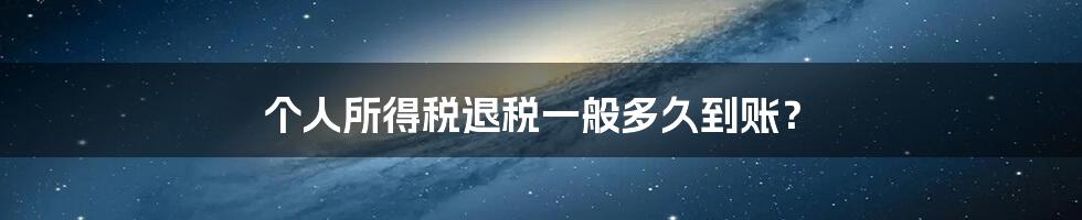 个人所得税退税一般多久到账？