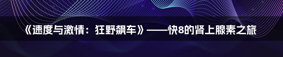 《速度与激情:狂野飙车》——快8的肾上腺素之旅