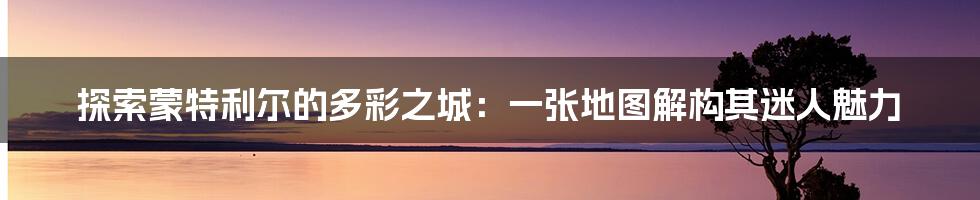 探索蒙特利尔的多彩之城:一张地图解构其迷人魅力