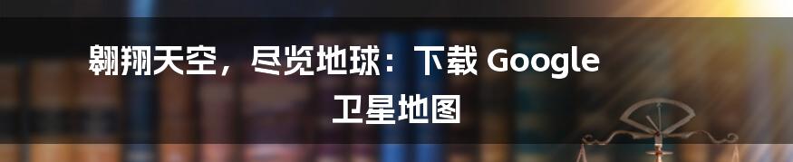 翱翔天空,尽览地球:下载 Google 卫星地图
