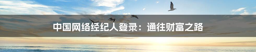中国网络经纪人登录：通往财富之路