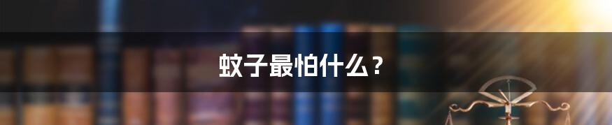 蚊子最怕什么?