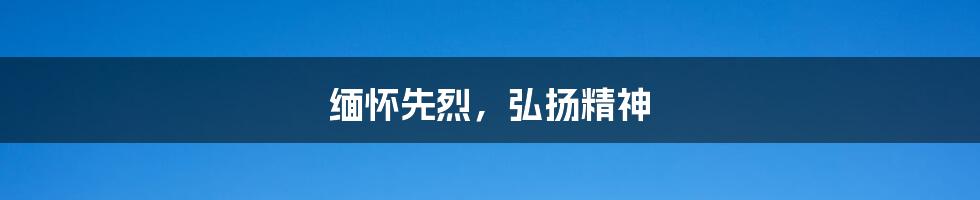 缅怀先烈,弘扬精神